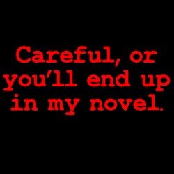 Careful Or You'll End Up In My Novel