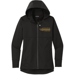 Embroidered Strolling Strings Hooded Soft Shell Jacket