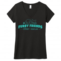 DM1350L Printed Furry Friends Ladies V-neck Tshirt