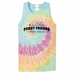 PC147TT Printed Furry Friends Tie Dyed Tank Top