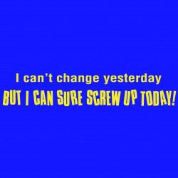 I Can't Change Yesterday But I Can Sure Screw Up Today