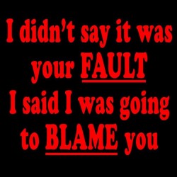 I Didn't Say It Was Your Fault I Said I Was Going To Blame You