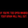 If You're Too Open Minded Your Brain Will Fall Out