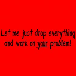 Let Me Just Drop Everything And Work on Your Problems