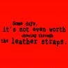 Some Days Its Not Even Worth Chewing Through The Leather Straps
