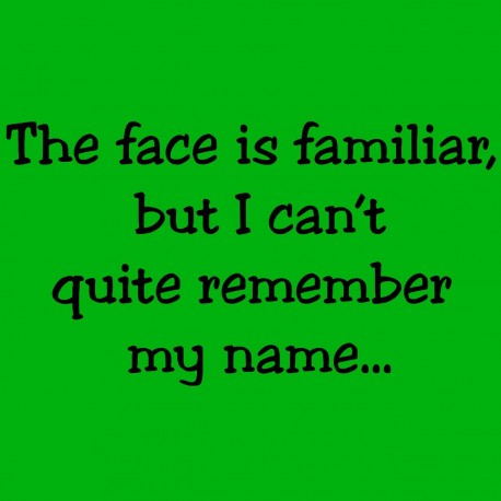 The Face Is Familiar But I Can't Quite Remember My Name