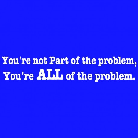 You're Not Part Of The Problem You're All Of The Problem