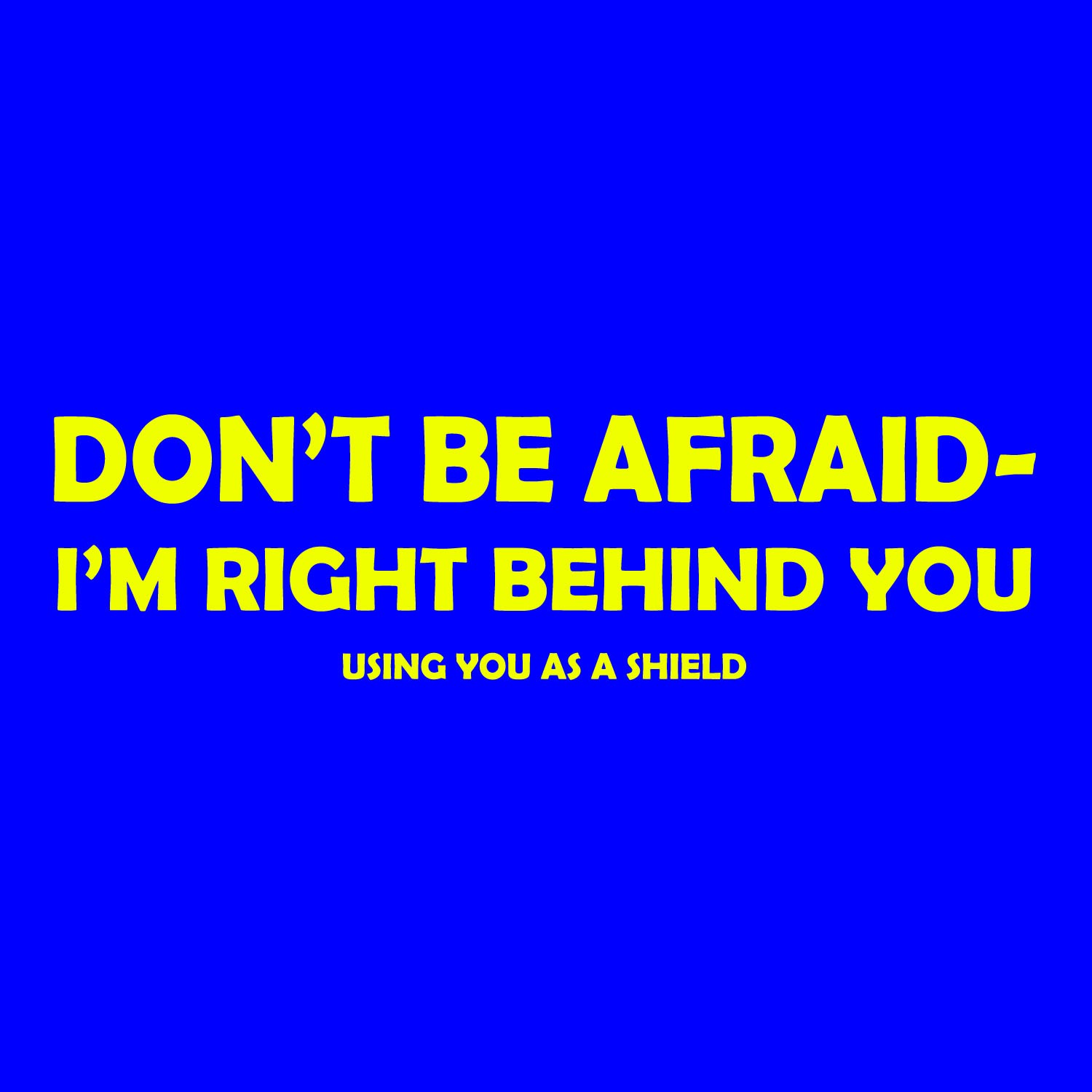 Don T Be Afraid I M Right Behind You Using You As A Shield