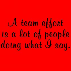 A Team Effort Is Alot of People Doing What I Say