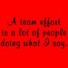 A Team Effort Is Alot of People Doing What I Say